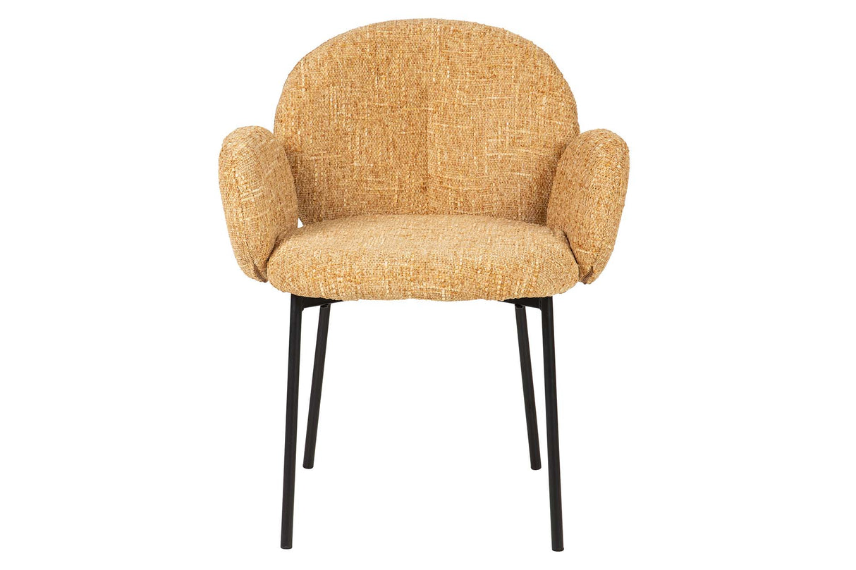 SILLA METAL POLIESTER AMARILLO NEGRO 59x62x80 CM