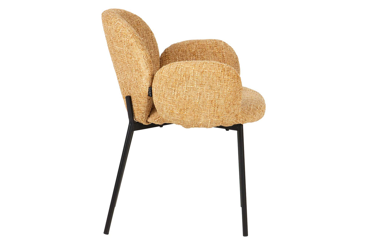 SILLA METAL POLIESTER AMARILLO NEGRO 59x62x80 CM