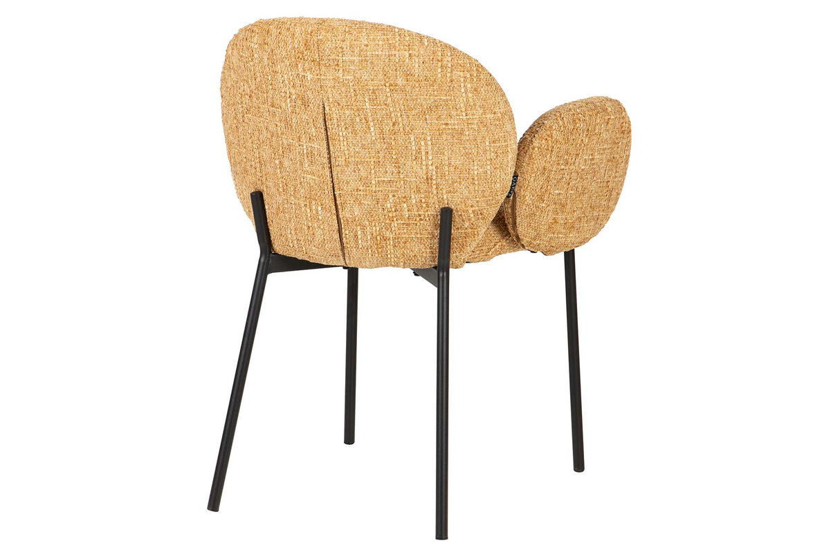 SILLA METAL POLIESTER AMARILLO NEGRO 59x62x80 CM