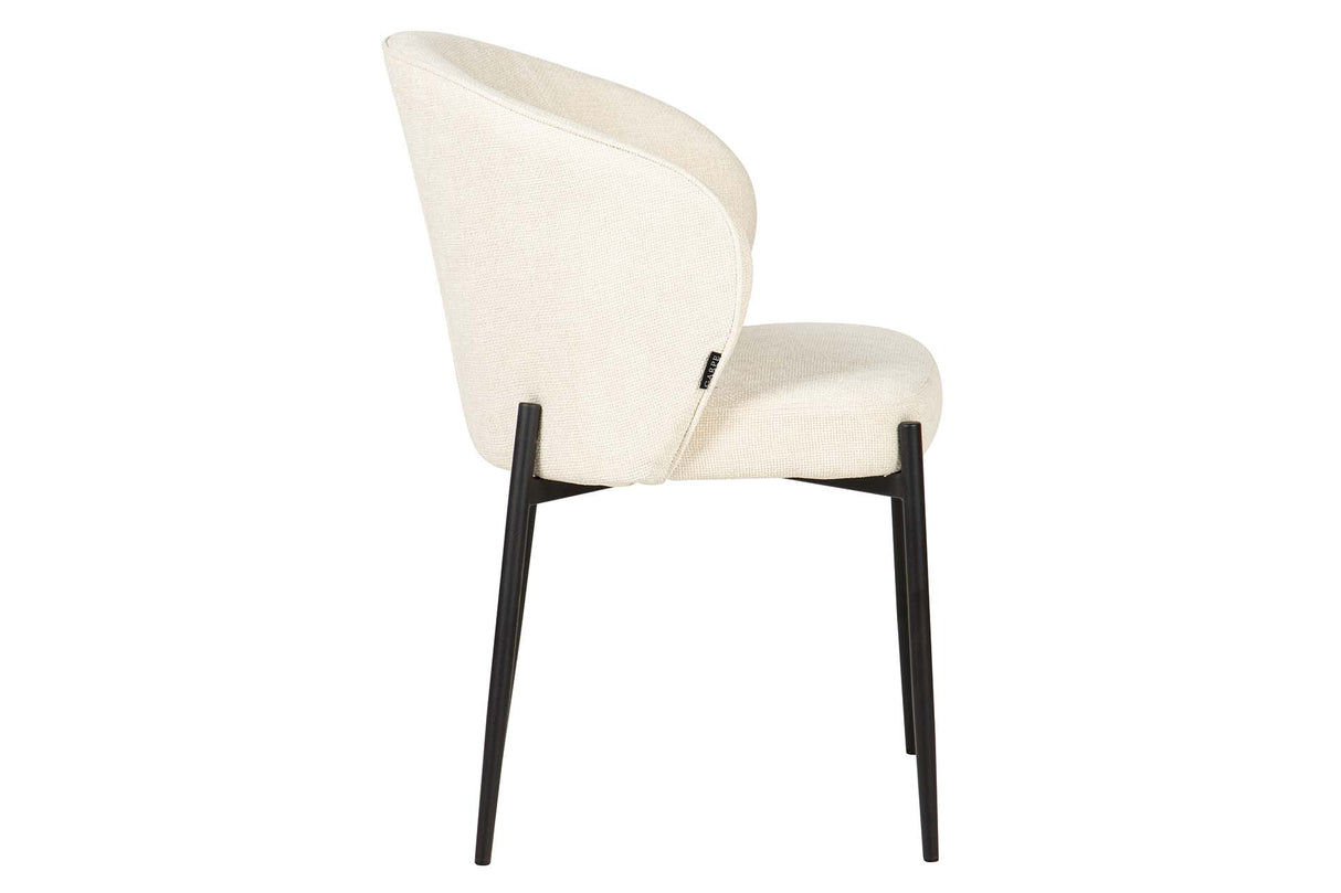 SILLA METAL POLIESTER BEIGE NEGRO 57x56x80 CM