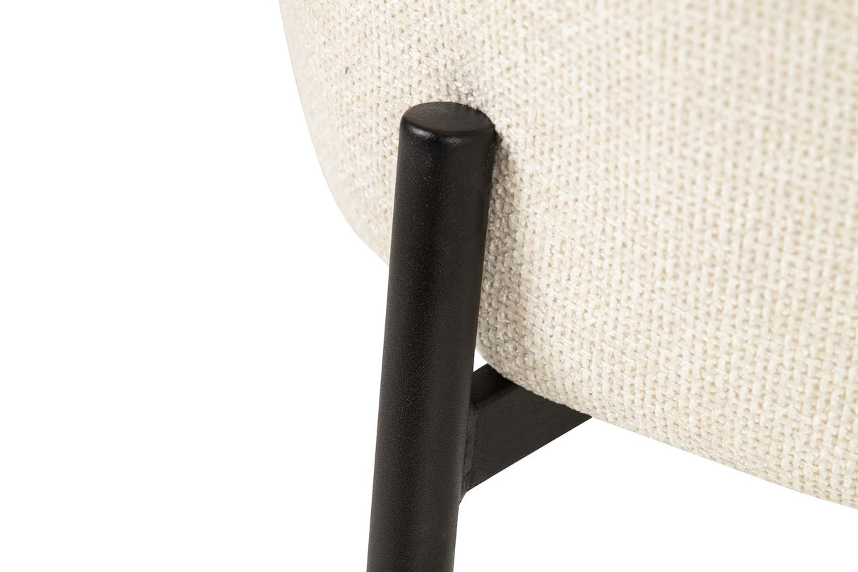 SILLA METAL POLIESTER BEIGE NEGRO 57x56x80 CM