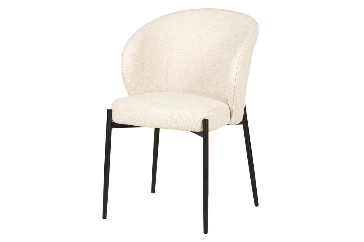 SILLA METAL POLIESTER BEIGE NEGRO 57x56x80 CM