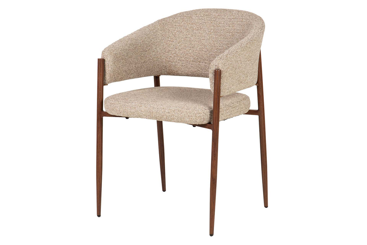 SILLA METAL POLIESTER MARRON 60x56x79 CM