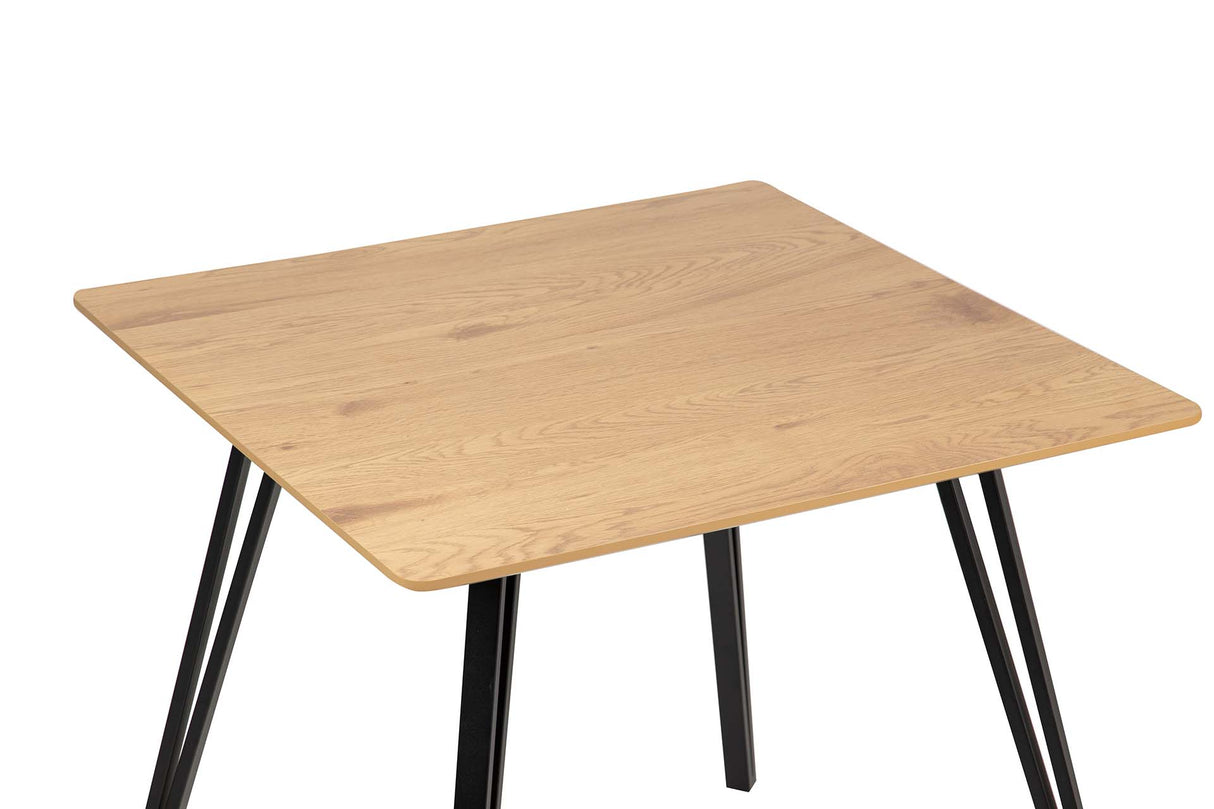 MESA DE COMEDOR MDF METAL MARRON NEGRO 80x80x70 CM