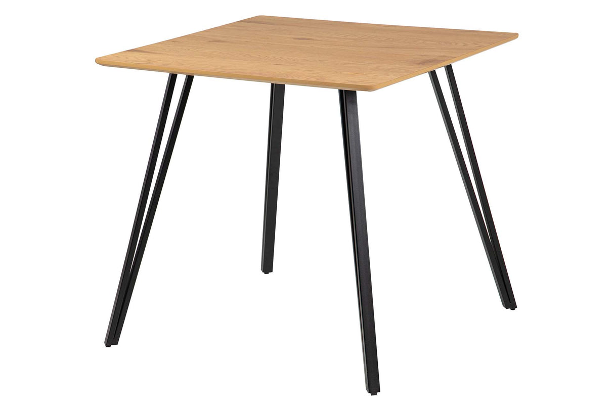 MESA DE COMEDOR MDF METAL MARRON NEGRO 80x80x70 CM