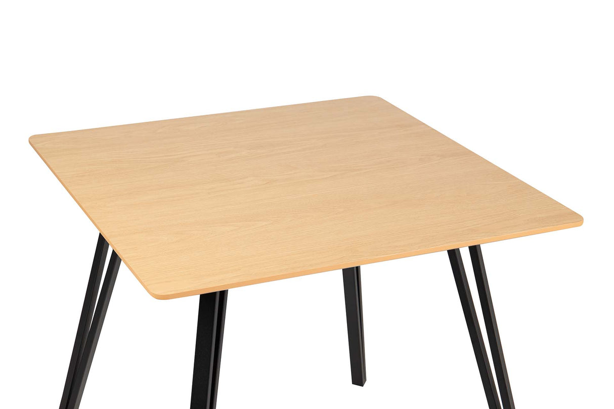 MESA DE COMEDOR MDF METAL GRIS NEGRO 80x80x75 CM