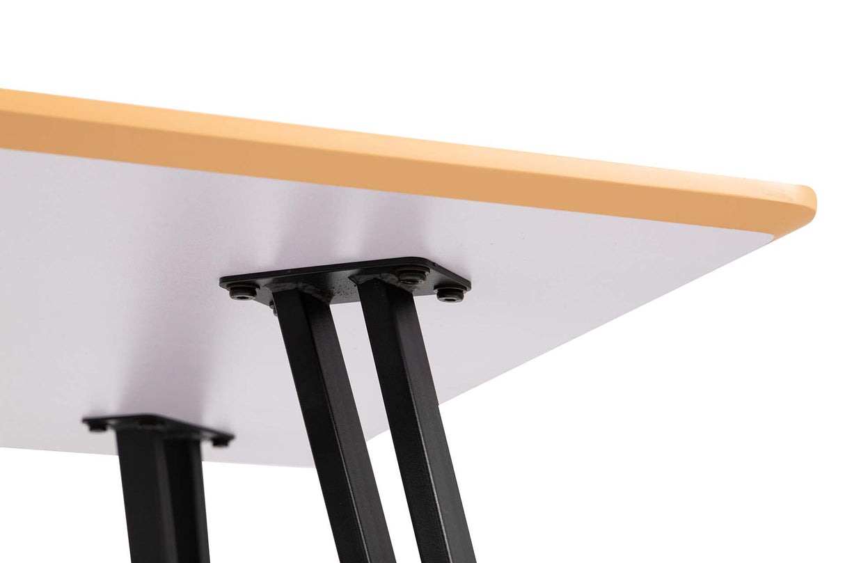 MESA DE COMEDOR MDF METAL GRIS NEGRO 80x80x75 CM