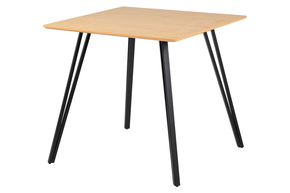 MESA DE COMEDOR MDF METAL GRIS NEGRO 80x80x75 CM