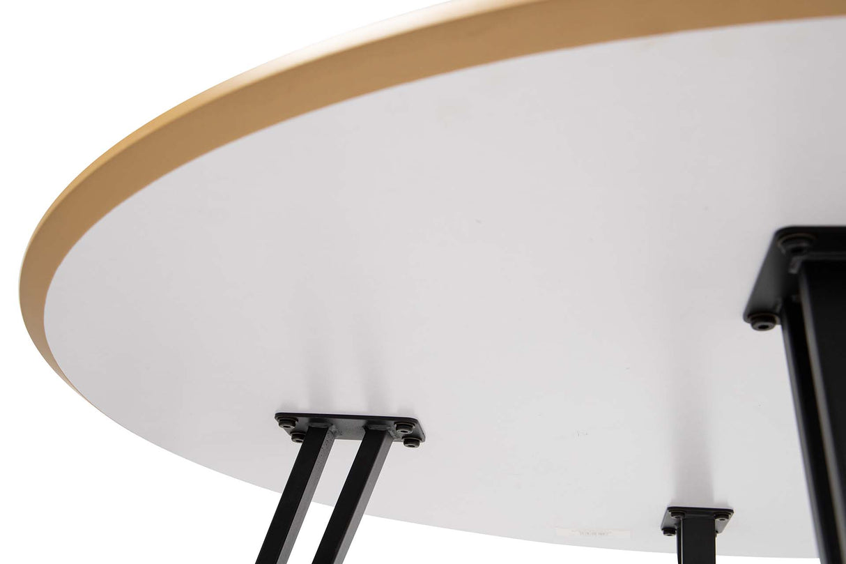 MESA DE COMEDOR MDF METAL MARRON 100x100x75CM