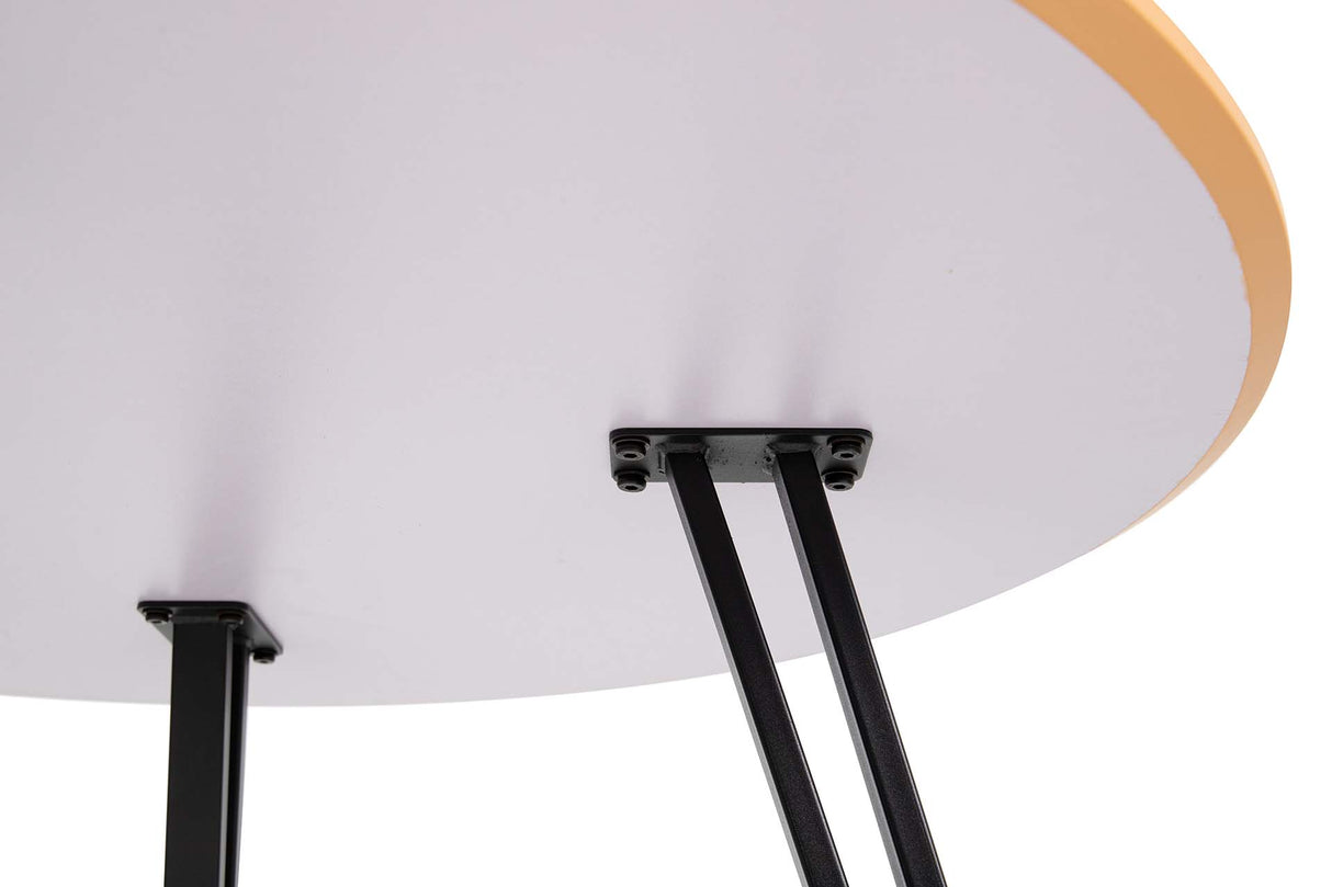 MESA DE COMEDOR MDF METAL GRIS NEGRO 100x100x75 CM