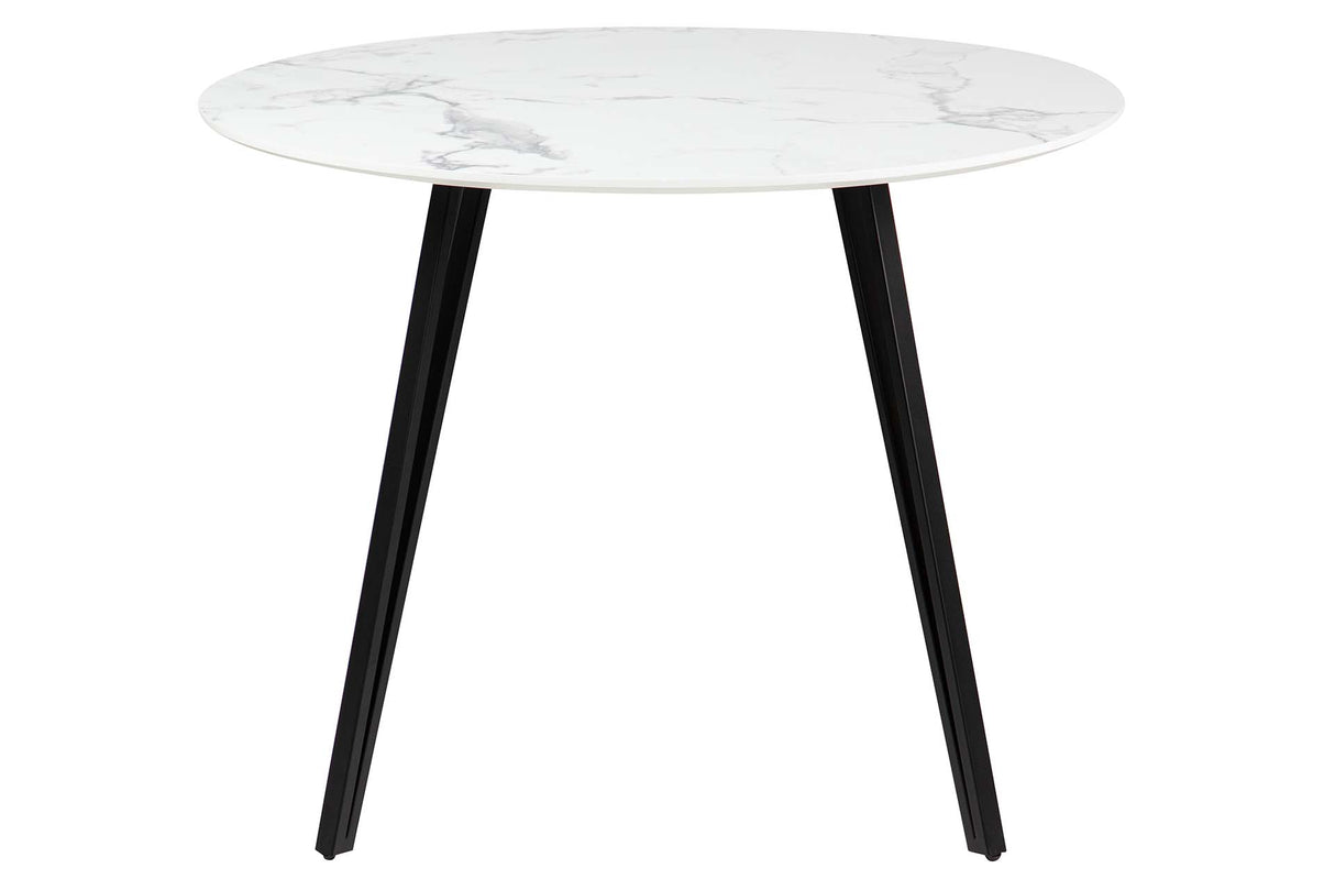 MESA DE COMEDOR MDF METAL GRIS NEGRO 100x100x75 CM