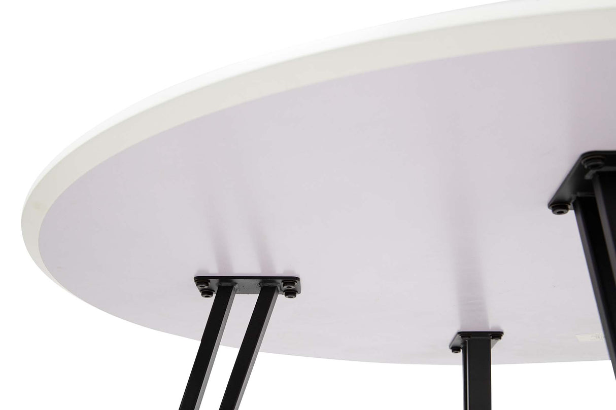 MESA DE COMEDOR MDF METAL GRIS NEGRO 100x100x75 CM