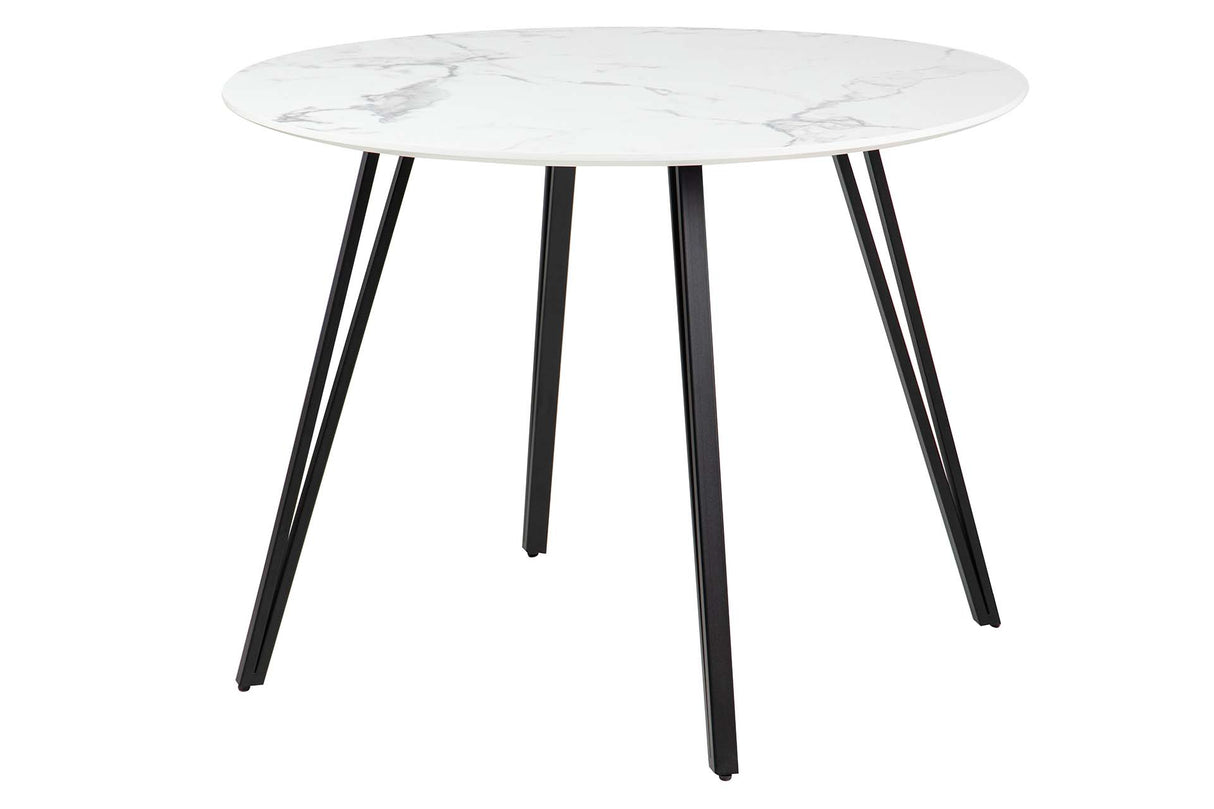 MESA DE COMEDOR MDF METAL GRIS NEGRO 100x100x75 CM