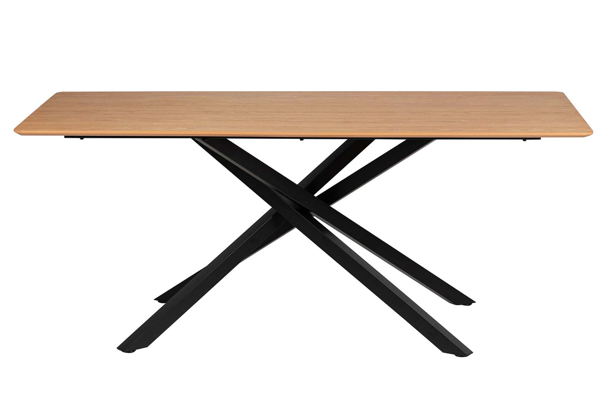 MESA DE COMEDOR MDF METAL MARRON NEGRO 160x90x75CM