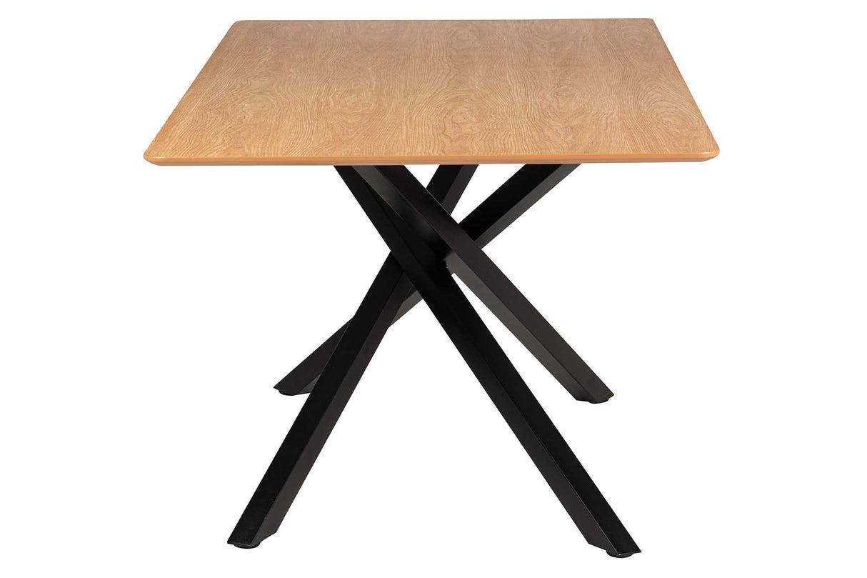 MESA DE COMEDOR MDF METAL MARRON NEGRO 160x90x75CM