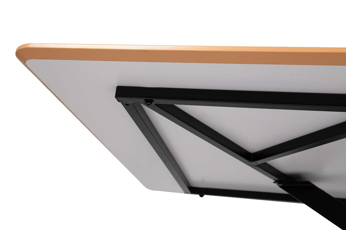 MESA DE COMEDOR MDF METAL MARRON NEGRO 160x90x75CM