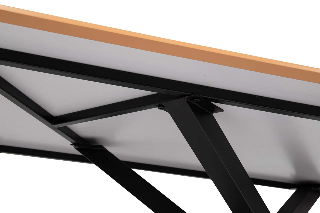 MESA DE COMEDOR MDF METAL MARRON NEGRO 160x90x75CM