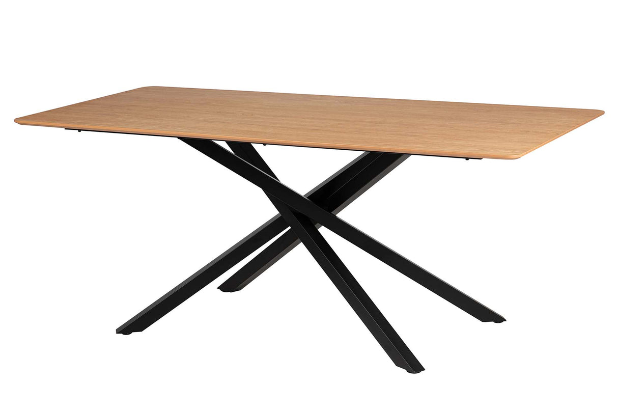 MESA DE COMEDOR MDF METAL MARRON NEGRO 160x90x75CM