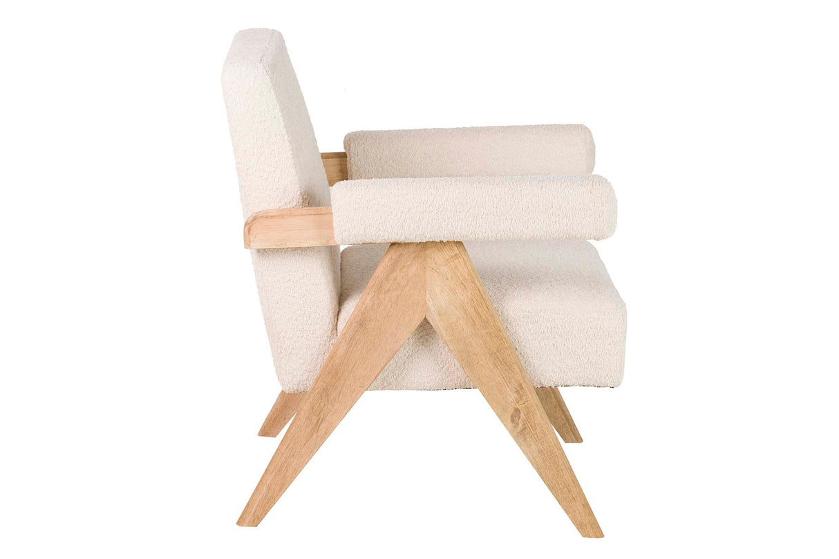 Sedia bianca boucle 74x76x85 cm