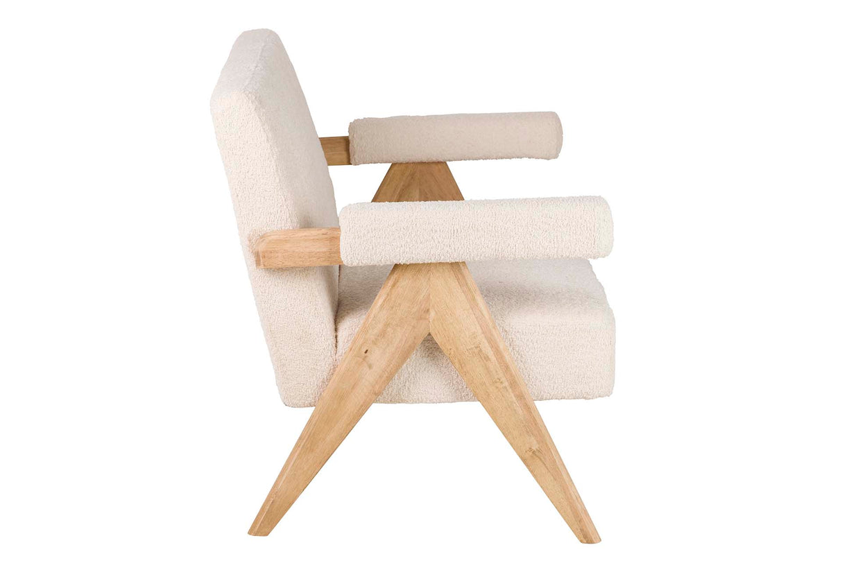 Sofa Boucle Blanco 134x76x85 cm