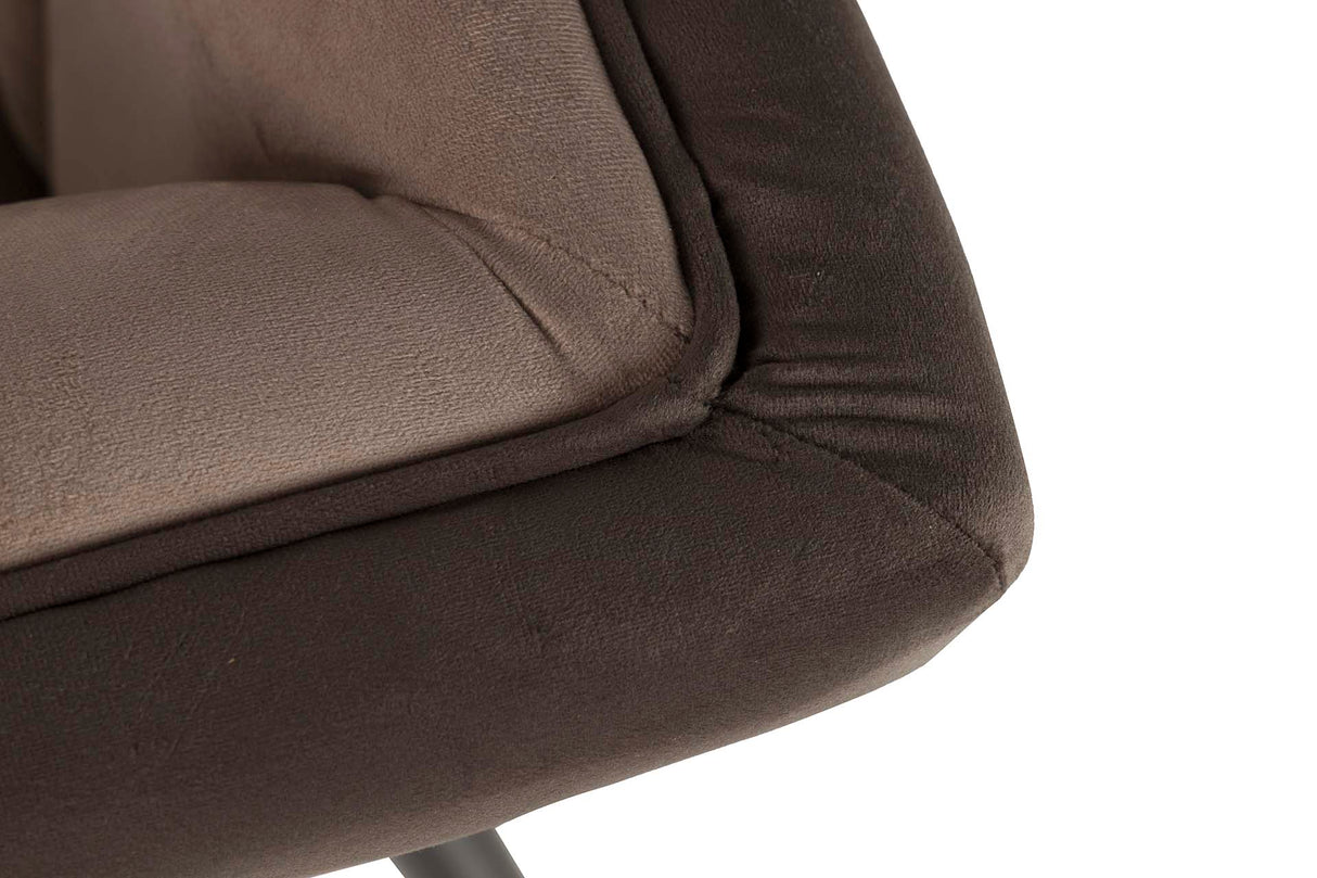 Velluto marrone 70x70x74 cm poltrona