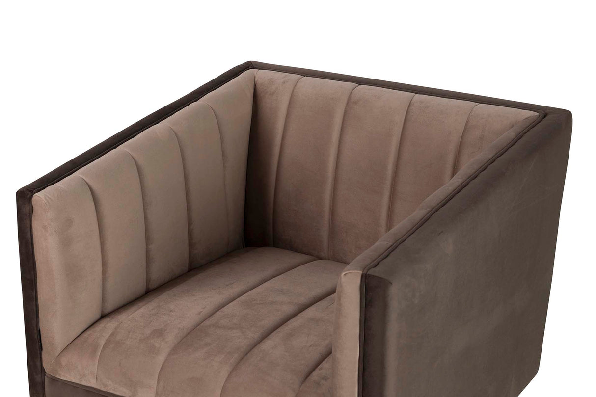 Velluto marrone 70x70x74 cm poltrona