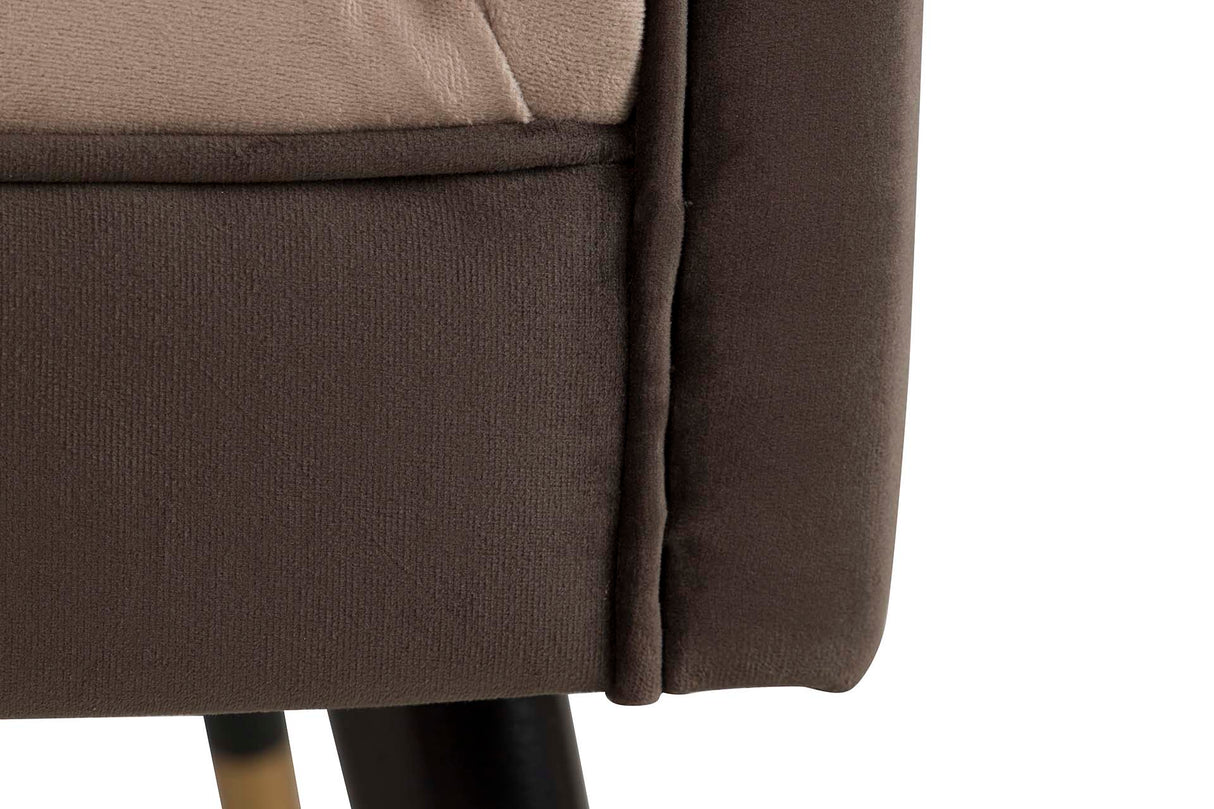 Velluto marrone 70x70x74 cm poltrona