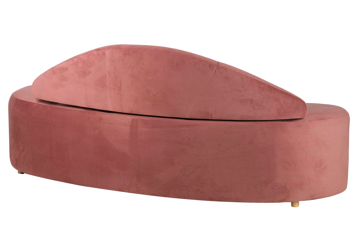 Canapé en velours rosa 195x84x76 cm