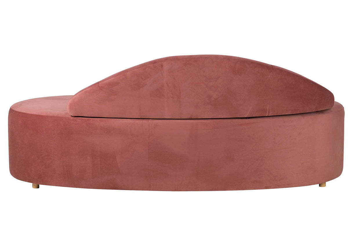 Canapé en velours rosa 195x84x76 cm