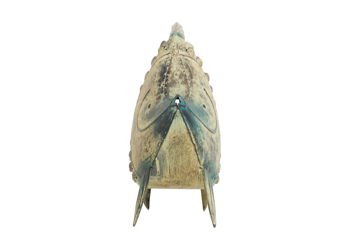 Pesce in metallo blu Figura 61x19x49 cm