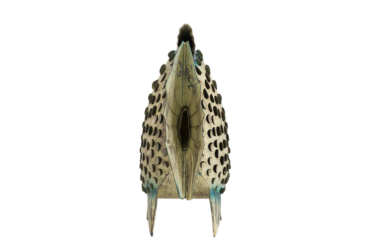 Pesce in metallo blu Figura 61x19x49 cm