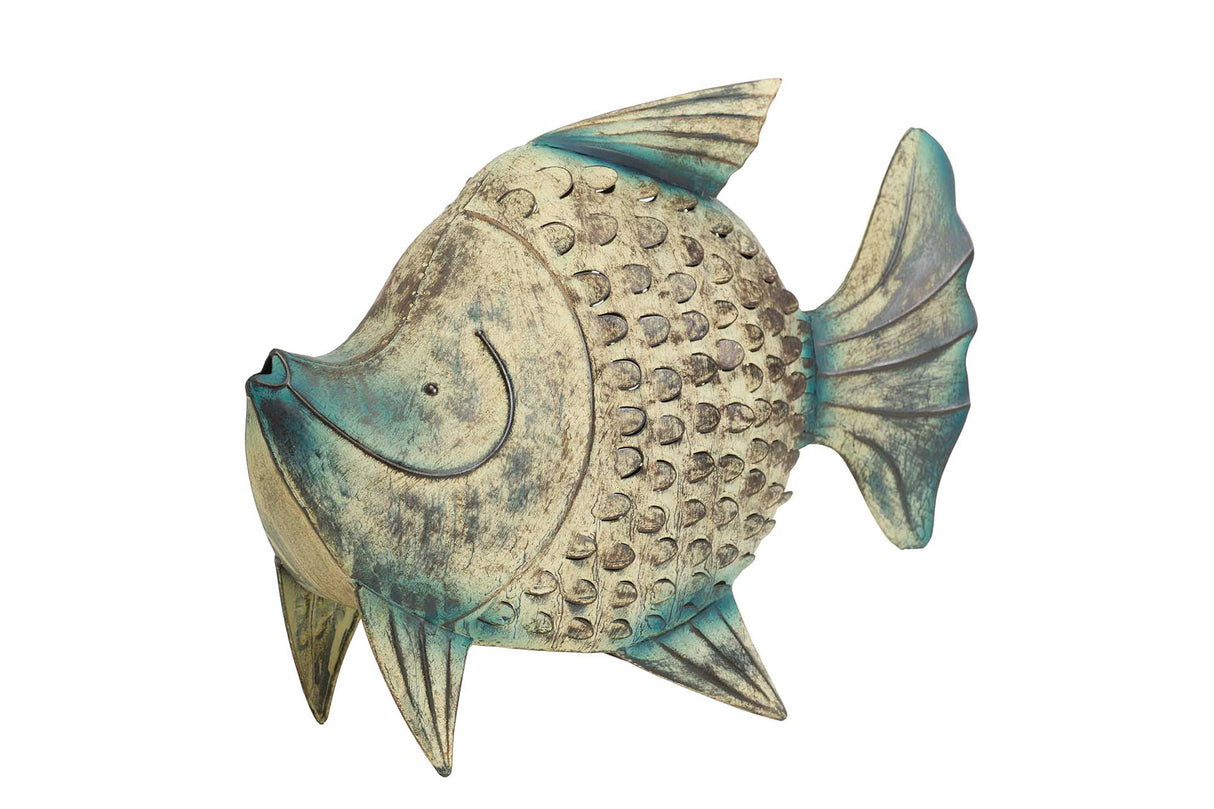 Pesce in metallo blu Figura 61x19x49 cm