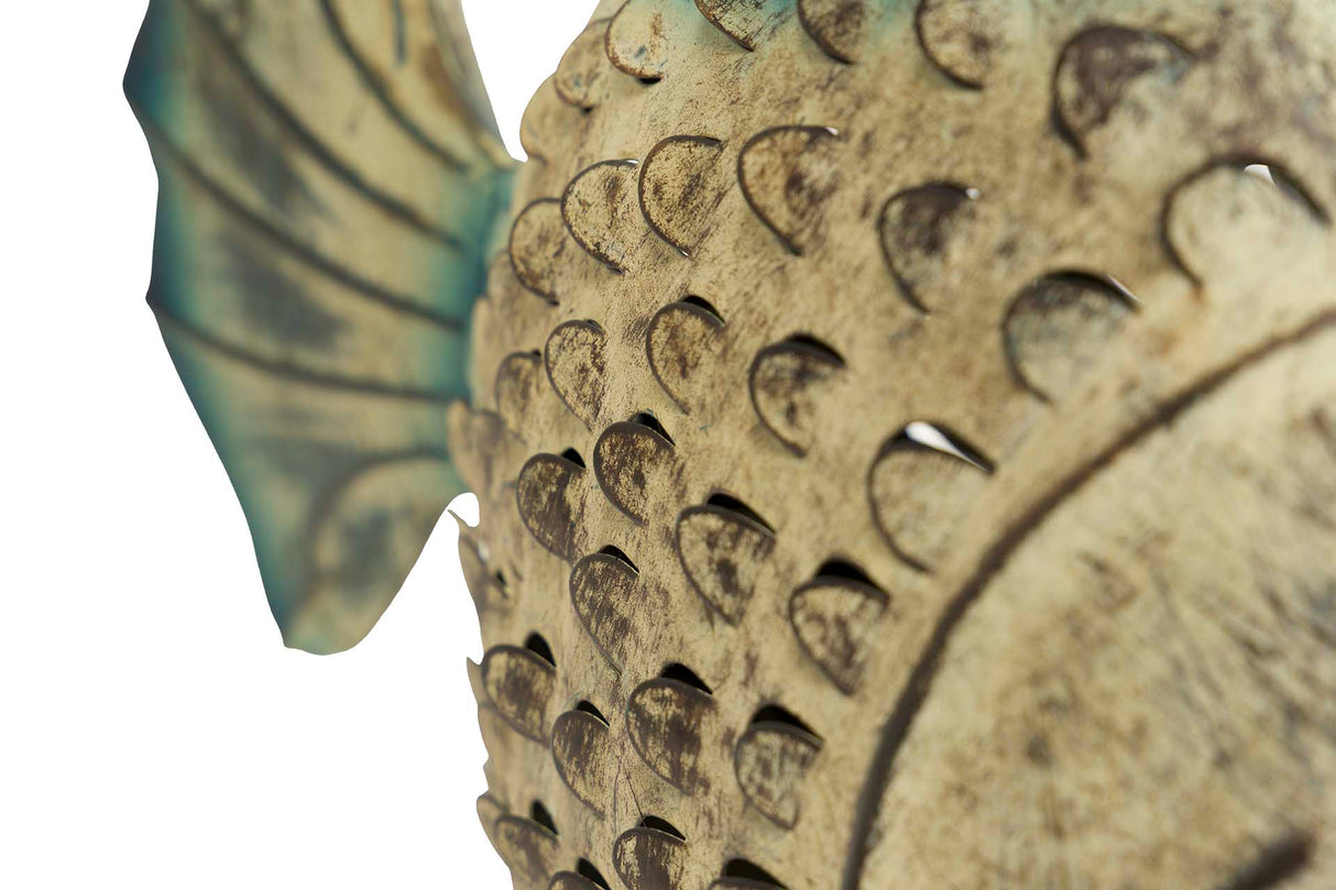 Pesce in metallo blu Figura 49x15x42 cm