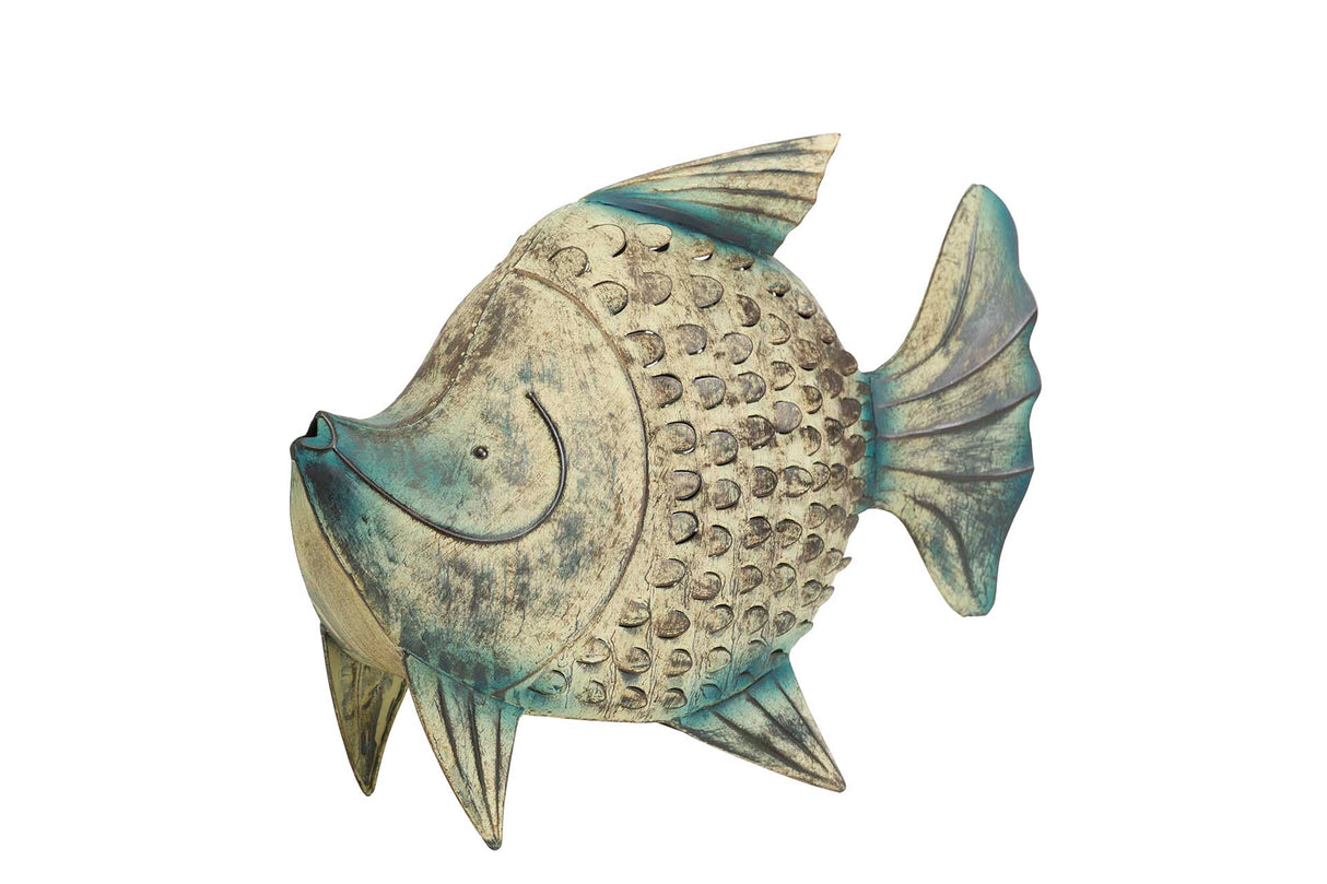 Pesce in metallo blu Figura 49x15x42 cm
