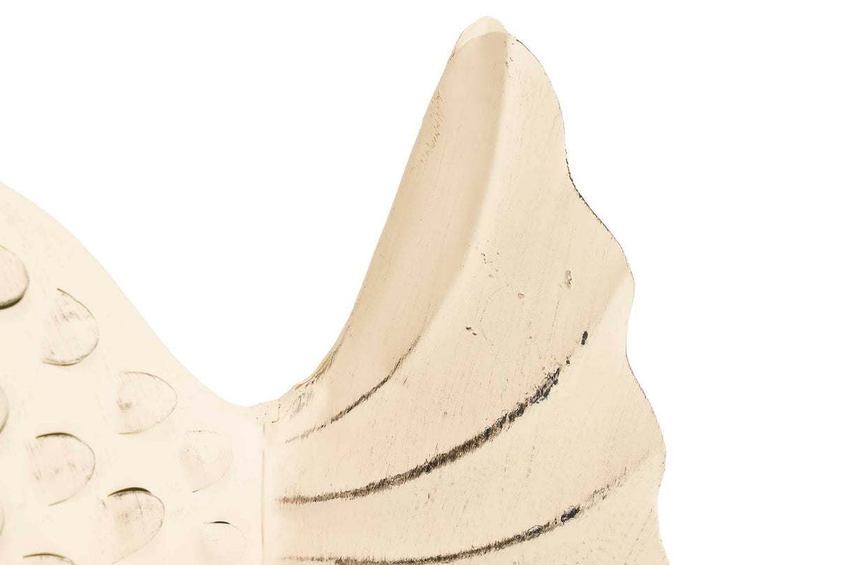 Pesce in metallo bianco Figura 40x13x32 cm