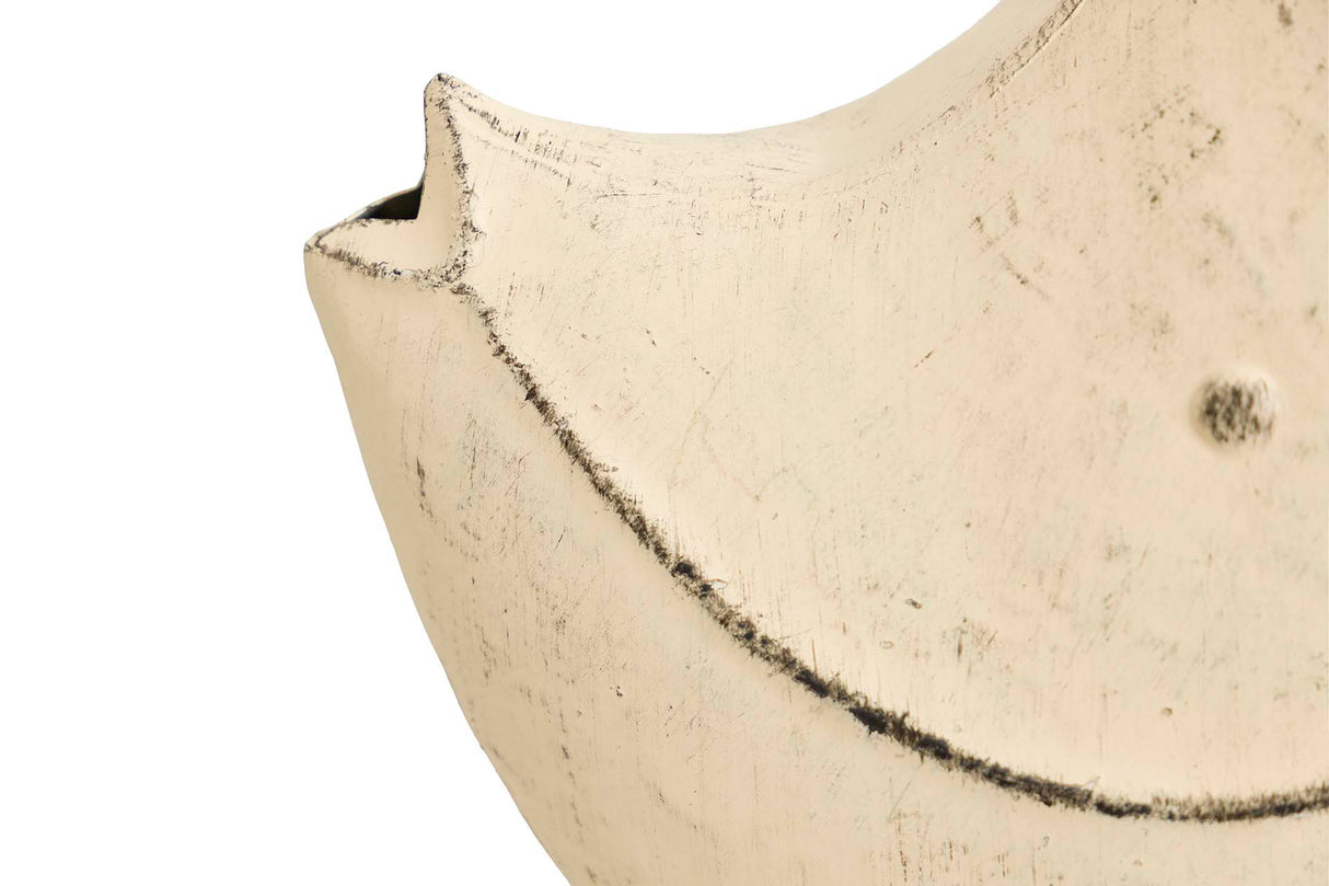 Pesce in metallo bianco Figura 40x13x32 cm