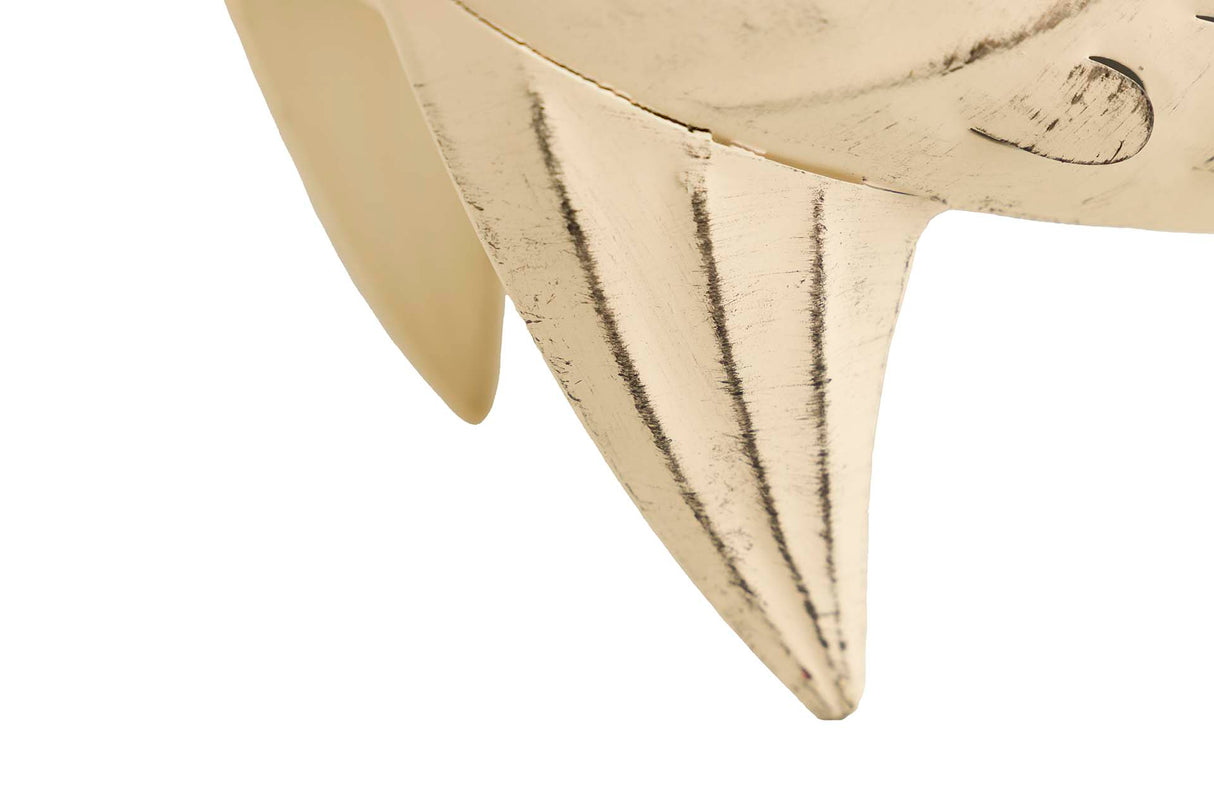 Pesce in metallo bianco Figura 40x13x32 cm