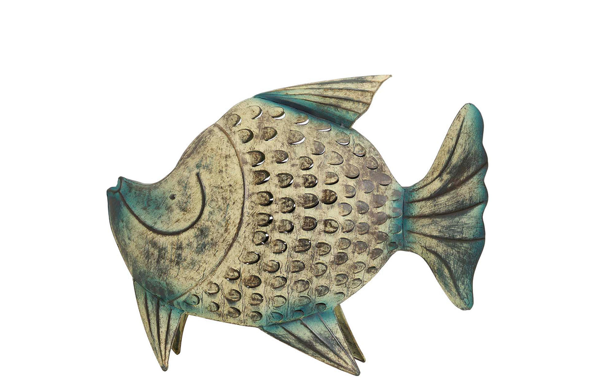Blue Metal Fish Abbildung 40x13x32 cm