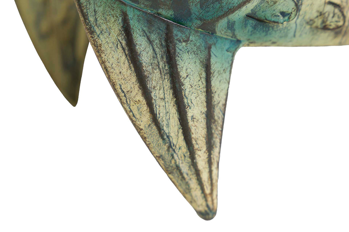 Blue Metall Fish Abbildung 34x11x24 cm