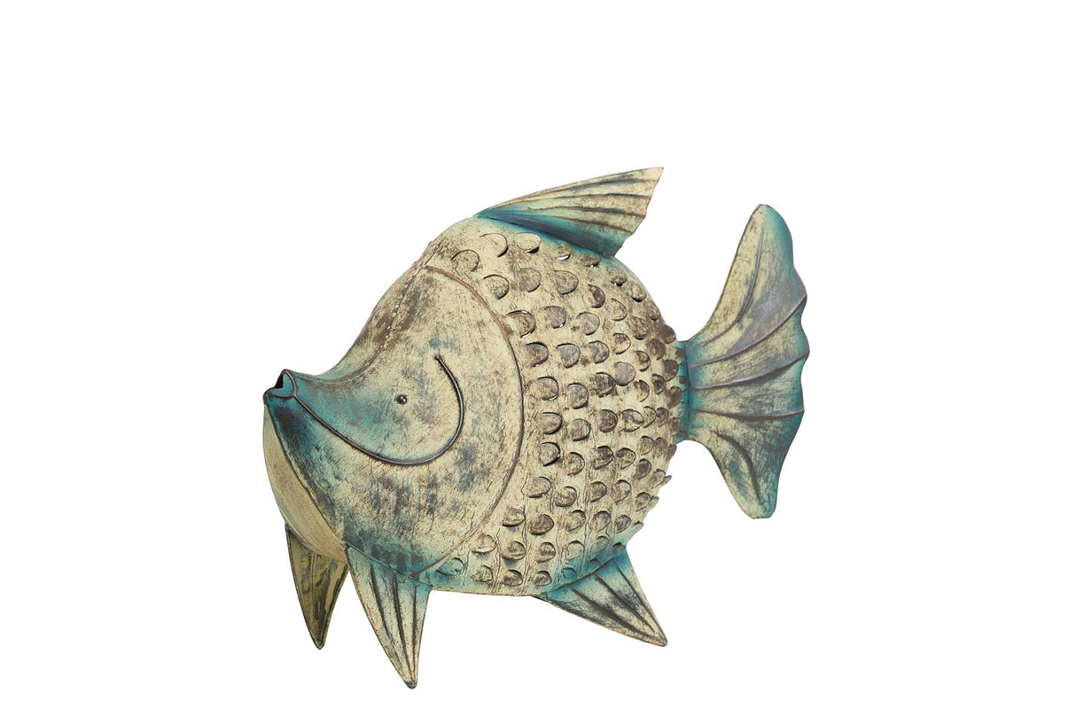 Blue Metall Fish Abbildung 34x11x24 cm