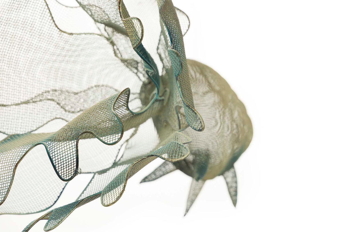 Pesce in metallo blu Figura 98x77x62 cm