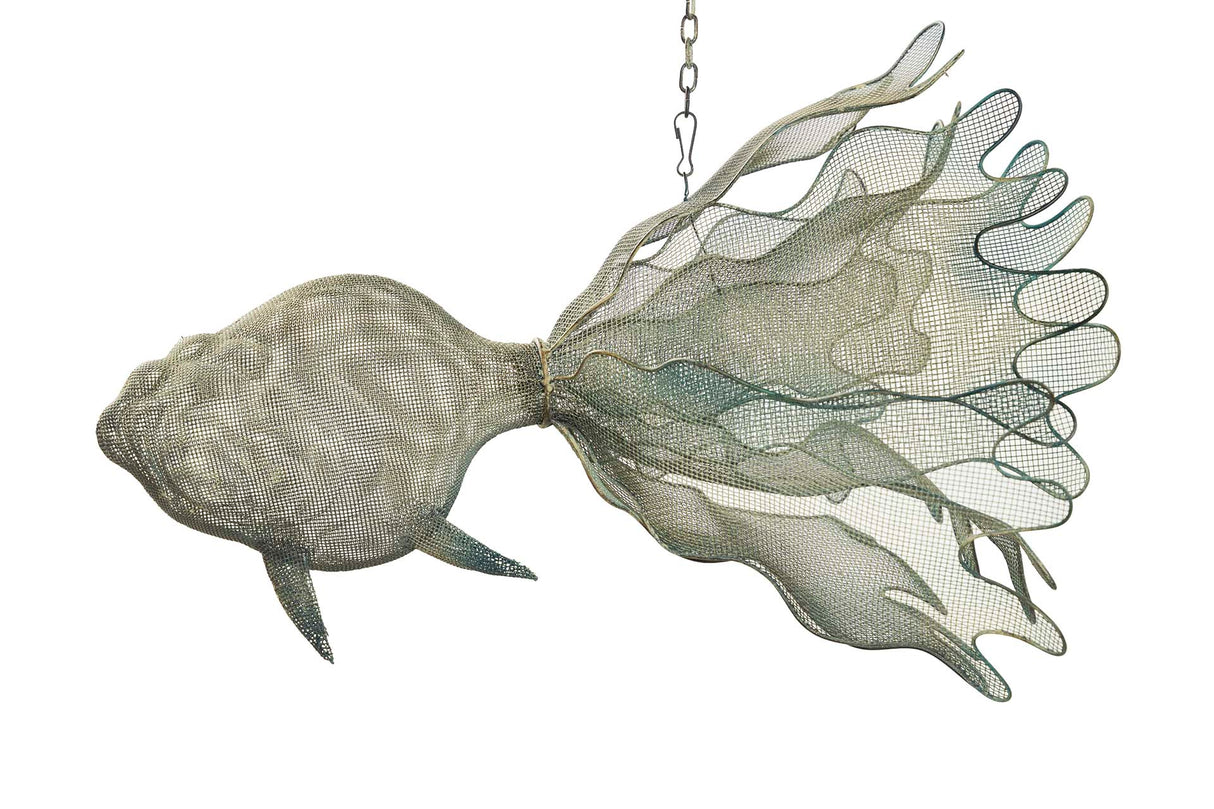 Pesce a sospensione in metallo blu Figura 73x53x46 cm