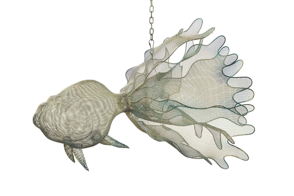 Pesce a sospensione in metallo blu Figura 73x53x46 cm