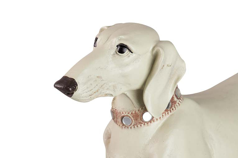 Figura Dog Teckel Resin Biege 42x15x25 cm