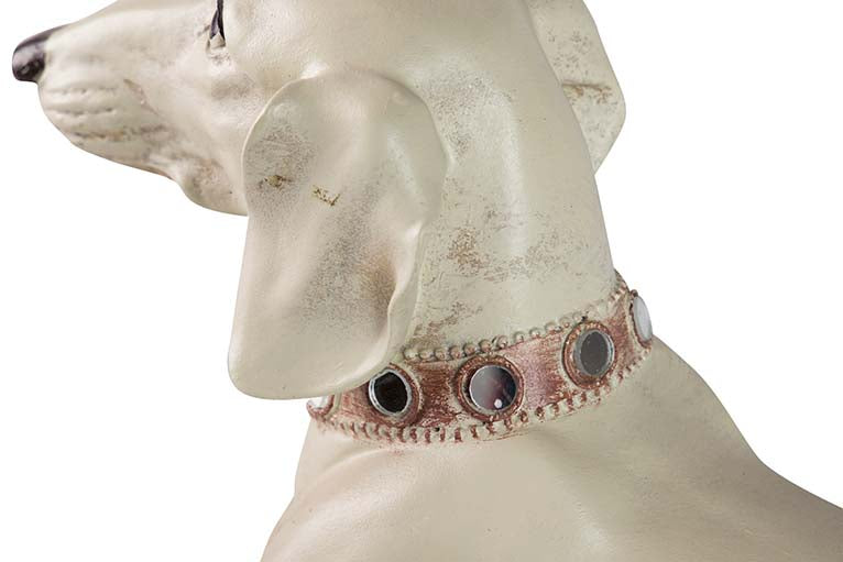 Figura Dog Teckel Resin Biege 42x15x25 cm