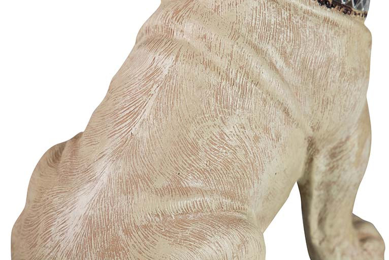 Bulldog français figure beige résine 24x16x29 cm
