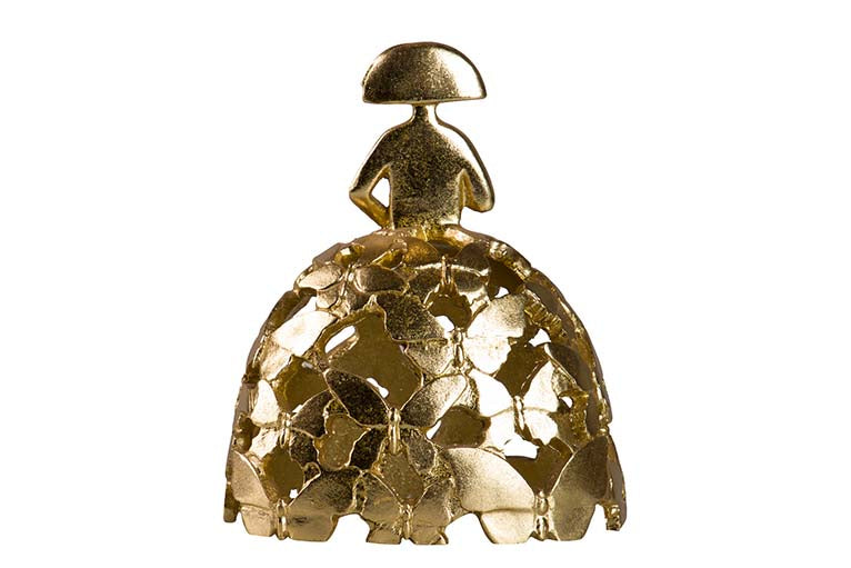 MENINA RESINA DORADA 15x10x18 CM