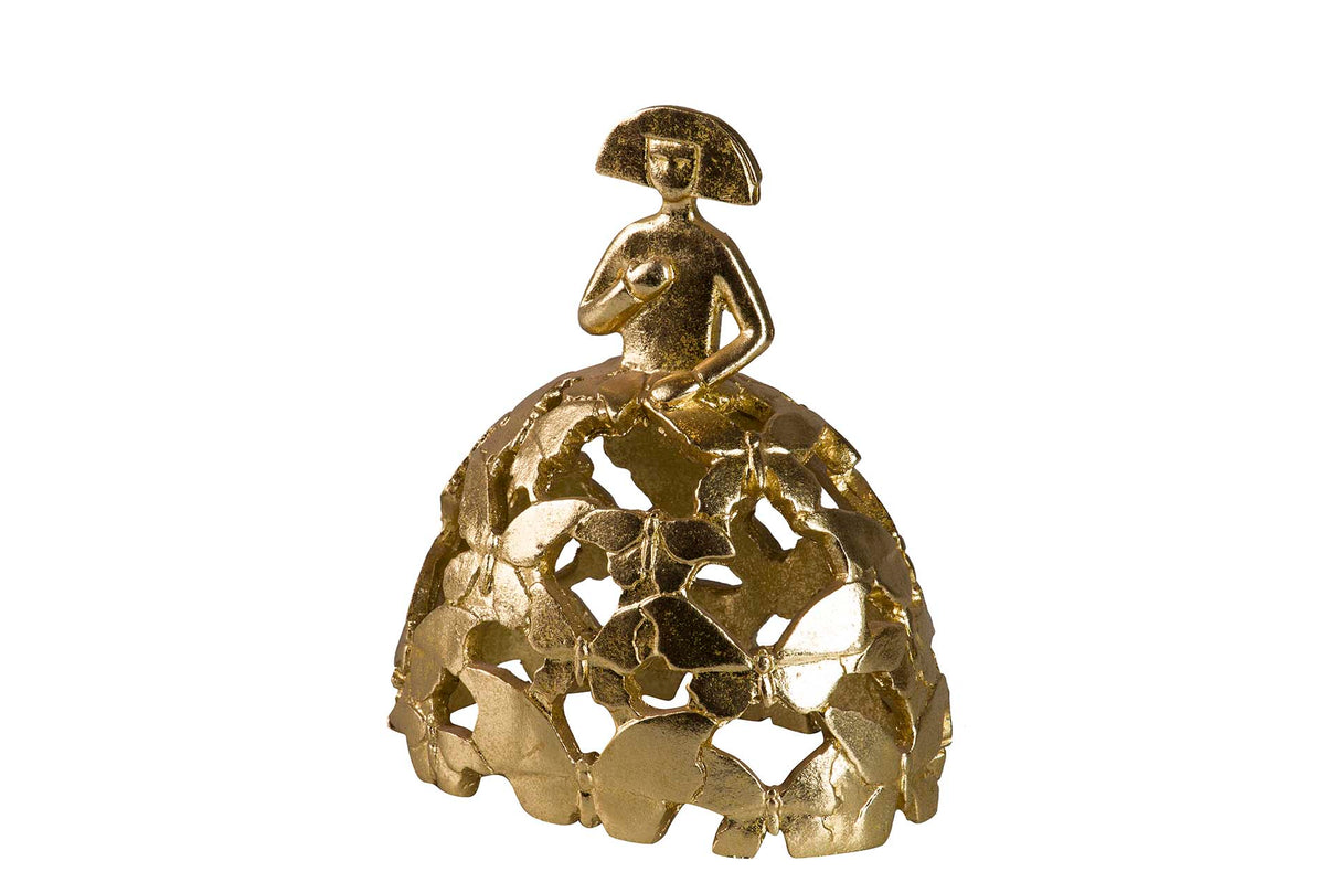 MENINA RESINA DORADA 15x10x18 CM