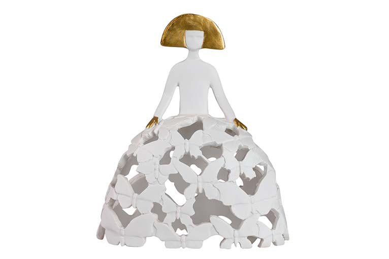 Golden weißes Harz 20x11x23 cm