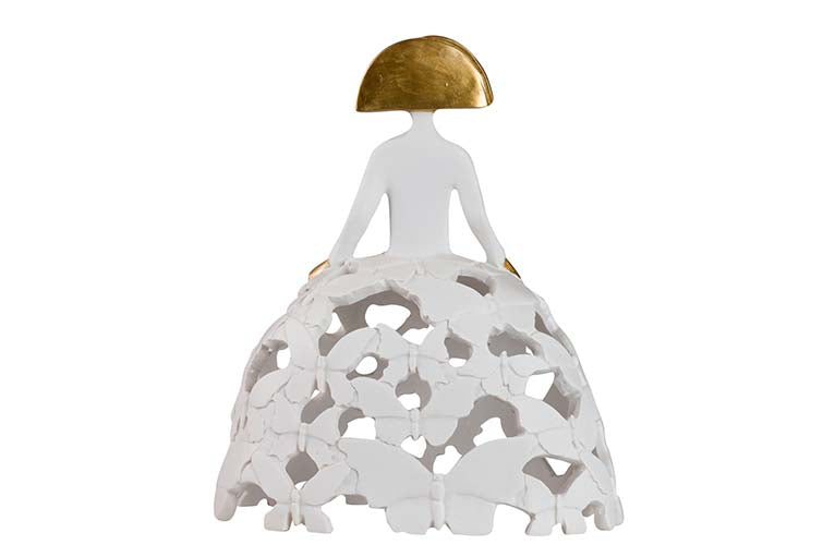 Golden weißes Harz 20x11x23 cm